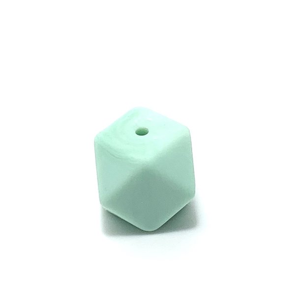 Silikon Hexagon-Perle 17mm marmor-mintgrün