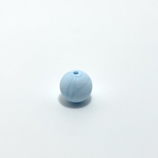 Silikonperle rund 12mm marmor-blau