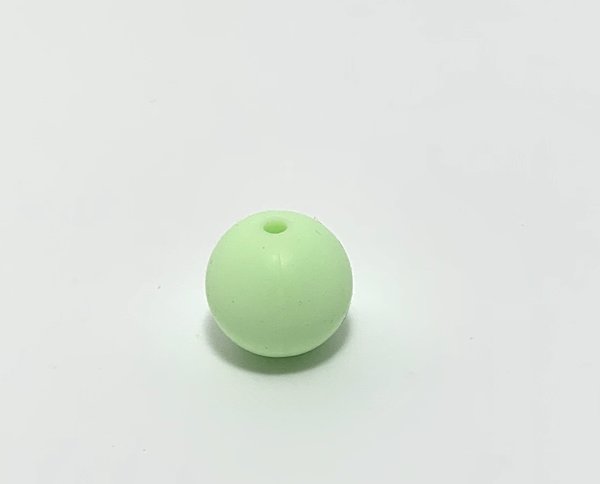 Silikonperle rund 15mm pastell-grün