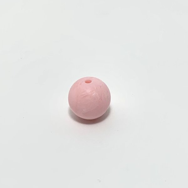 Silikonperle rund 15mm marmor-rosa