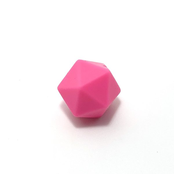 Silikon Icosahedron-Perle 17mm bonbon-pink
