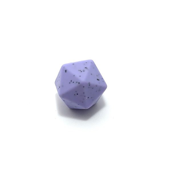 Silikon Icosahedron-Perle 17mm puder-lila mit Punkten