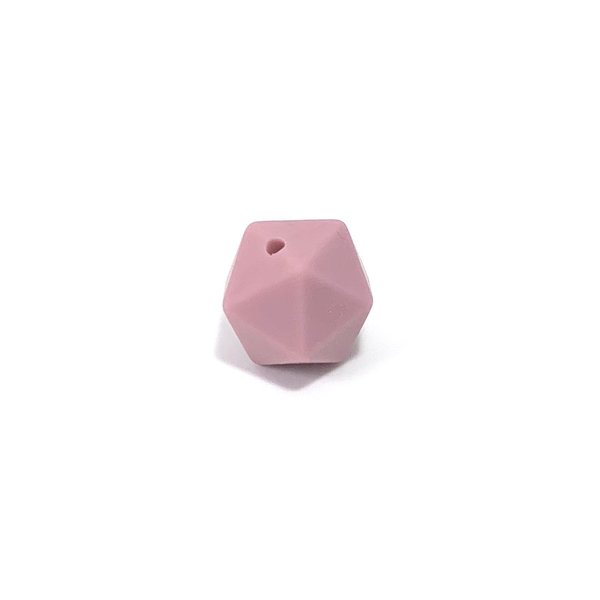 Silikon Icosahedron-Perle 14mm dunkel-altrosa