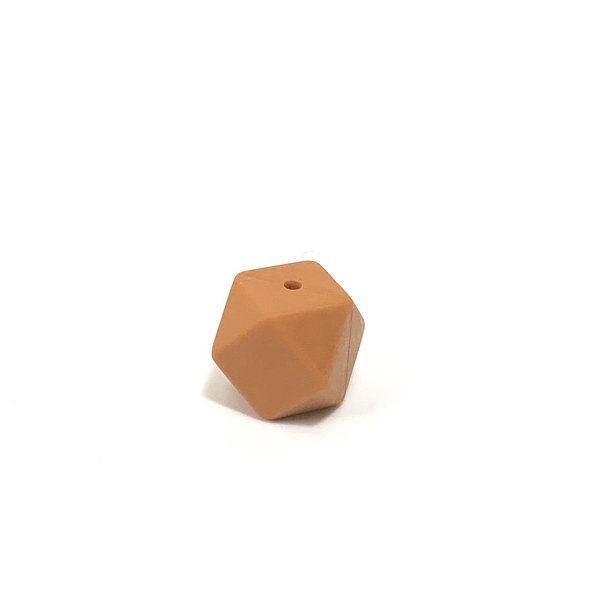 Silikon Hexagon-Perle 17mm herbst-orange