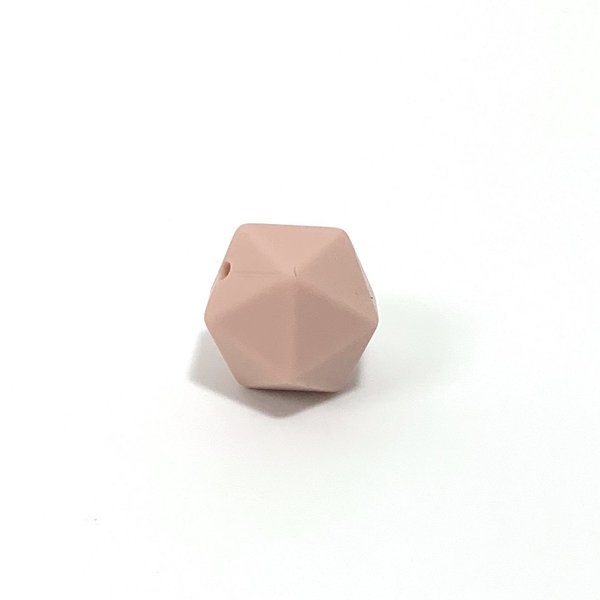 Silikon Icosahedron-Perle 14mm apricot-altrosa