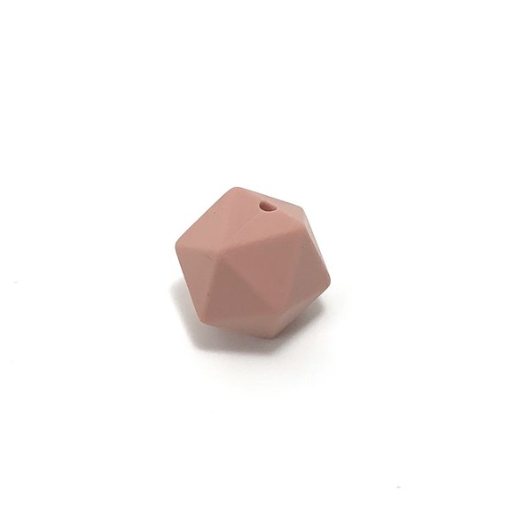 Silikon Icosahedron-Perle 14mm hell-mahagoni