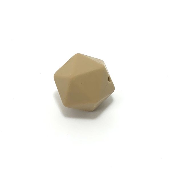 Silikon Icosahedron-Perle 14mm cappuccino