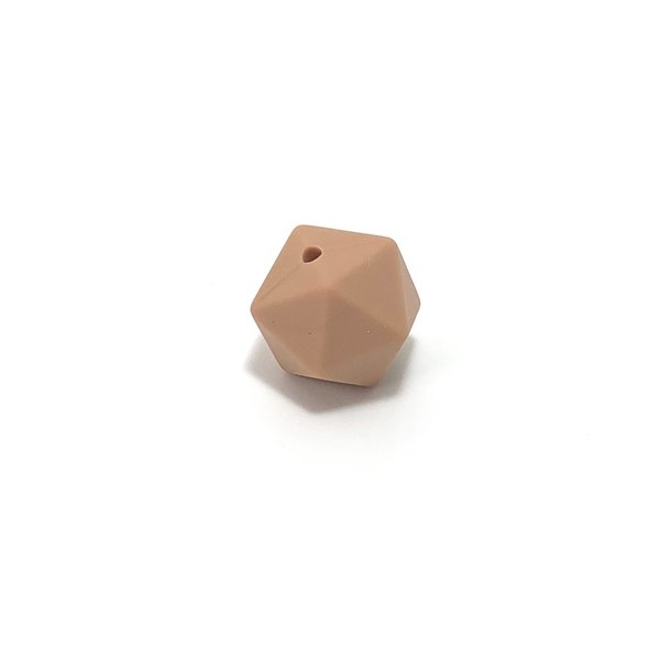 Silikon Icosahedron-Perle 17mm dunkel-apricot