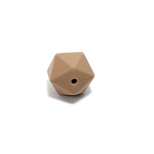 Silikon Icosahedron-Perle 17mm hellbraun