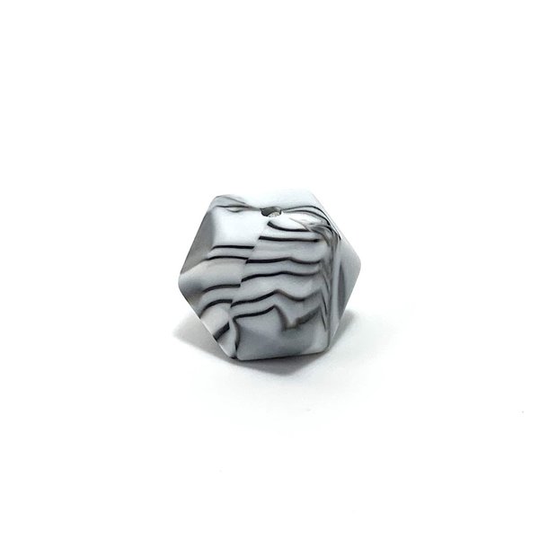 Silikon Hexagon-Perle 14mm Zebra