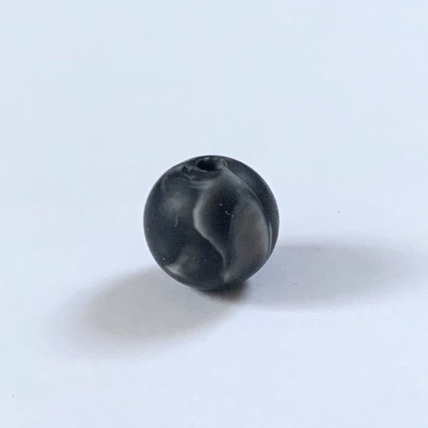 Silikonperlen rund 12mm marmor-schwarz