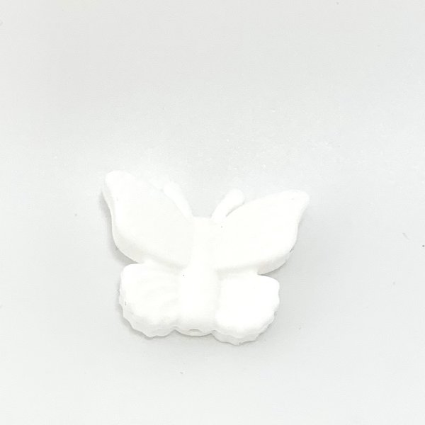 Motivperle Silikon Schmetterling 2 weiß