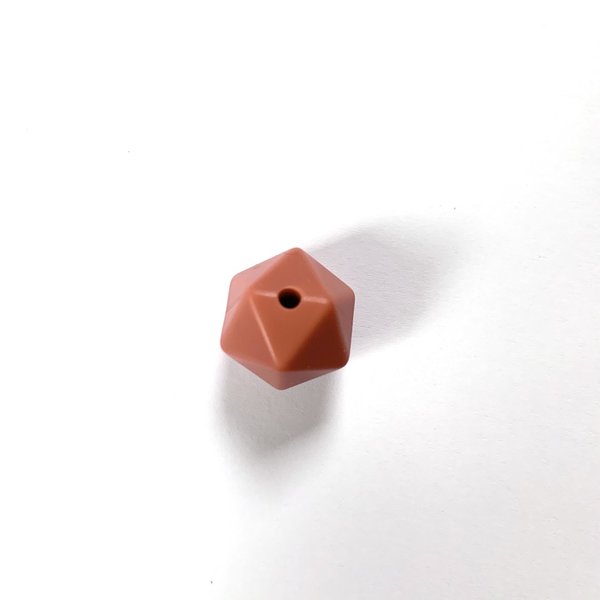Silikon Icosahedron-Perle 14mm terrakotta
