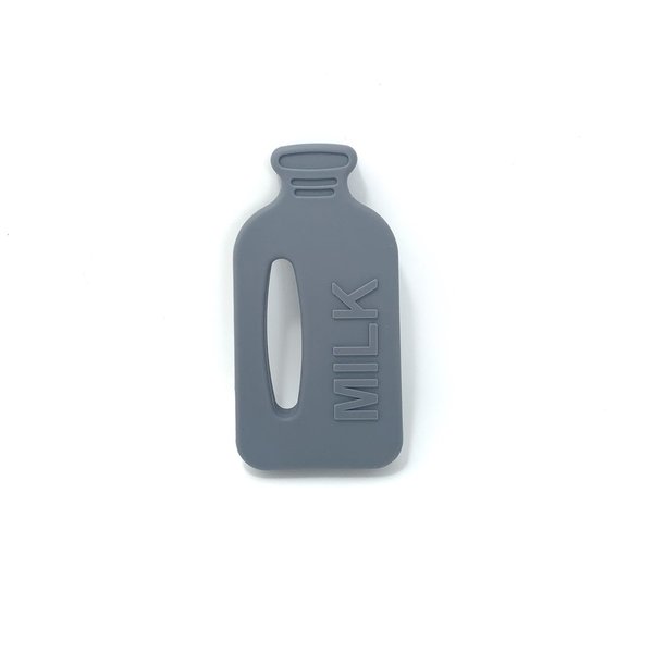 Beißanhänger Milch-Flasche dunkelgrau