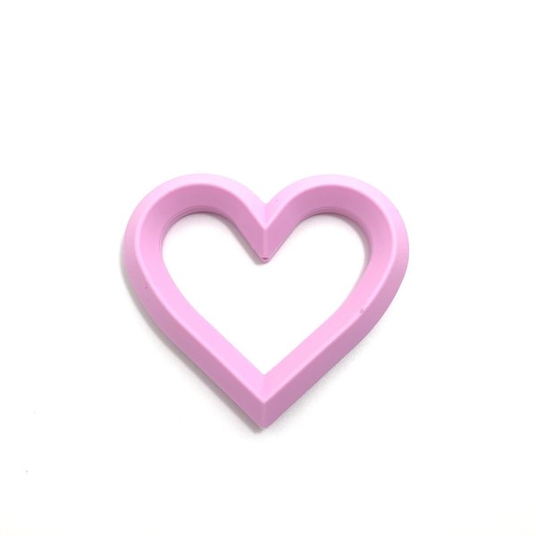 Beißanhänger Herz mit Loch flieder-rosa