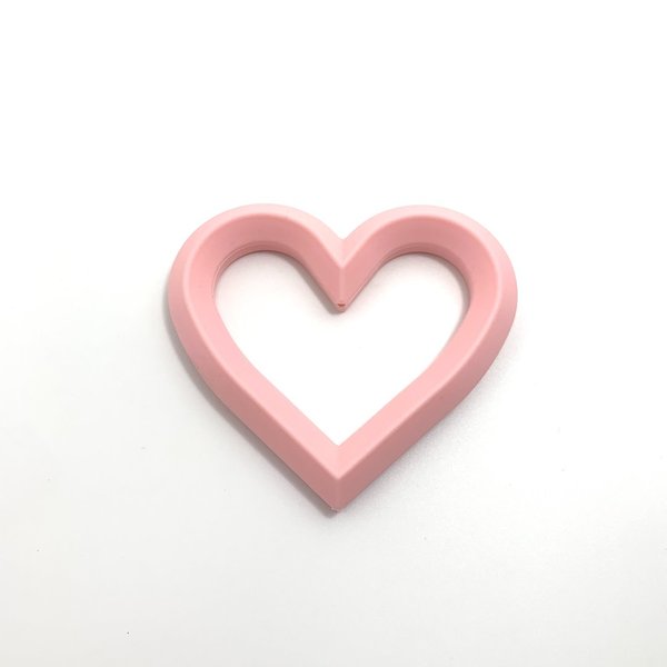 Beißanhänger Herz mit Loch candy-rosa