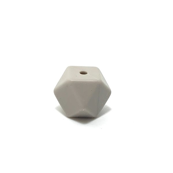 Silikon Hexagon-Perle 17mm taupe