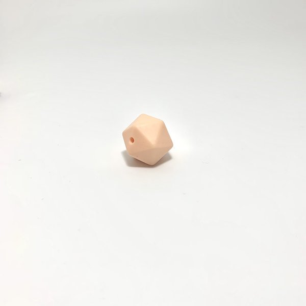 Silikon-Perle Icosahedron 14mm hell-apricot