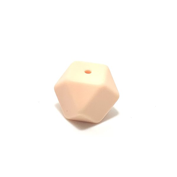 Silikon Hexagon-Perle 17mm hell-apricot
