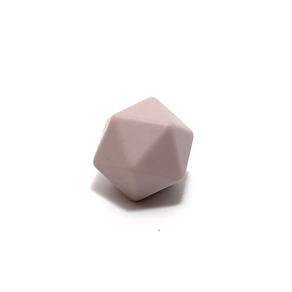 Silikon Icosahedron-Perle 17mm grau-rosa