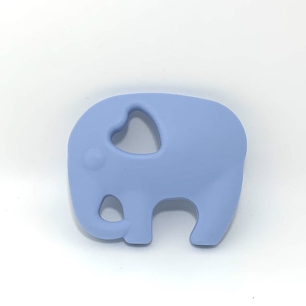 Silikon Beißanhänger Elefant 2 puder-blau