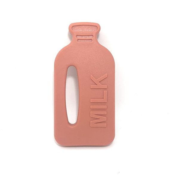 Beißanhänger Silikon Milch-Flasche terrakotta