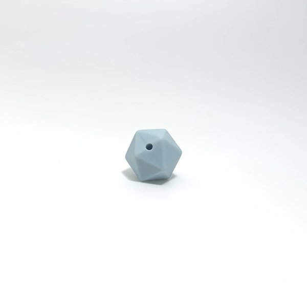 Silikon-Perle Icosahedron 14mm hell-blau