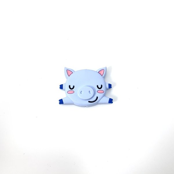 Motivperle Silikon Schweinchen baby-blau