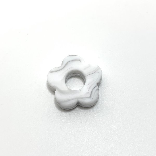 Silikon Motivperle Blume marmor