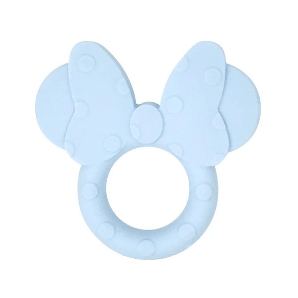 Beißanhänger Maus mit Schleife baby-blau