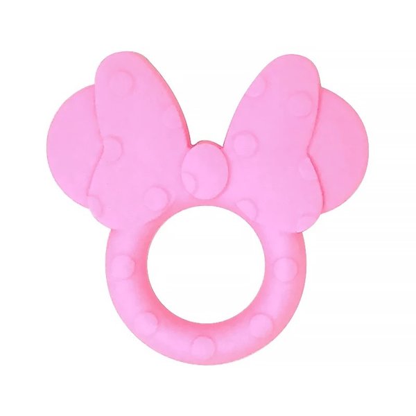 Silikon Beißanhänger Maus mit Schleife pink-rosa