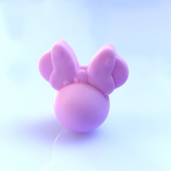 Silikonperle Maus mit Schleife flieder-rosa