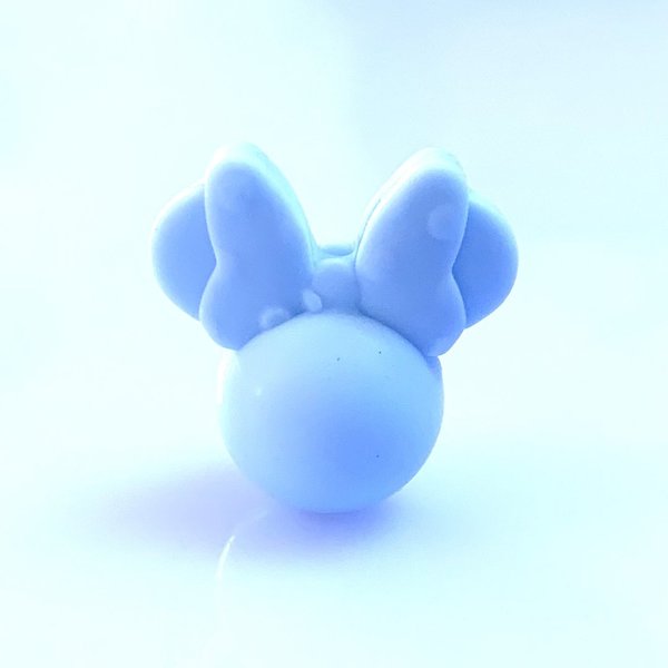 Silikonperle Maus mit Schleife baby-blau