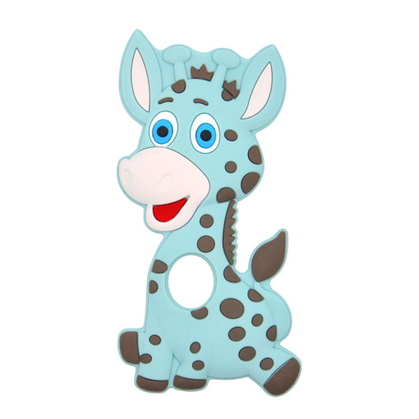 Beißanhänger Silikon Giraffe hellblau