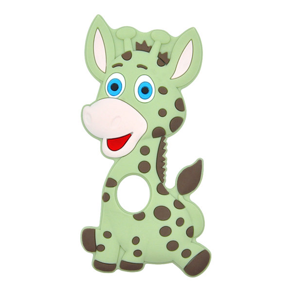Beißanhänger Silikon Giraffe lint-grün