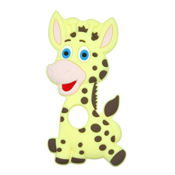 Beißanhänger Silikon Giraffe pastell-gelb