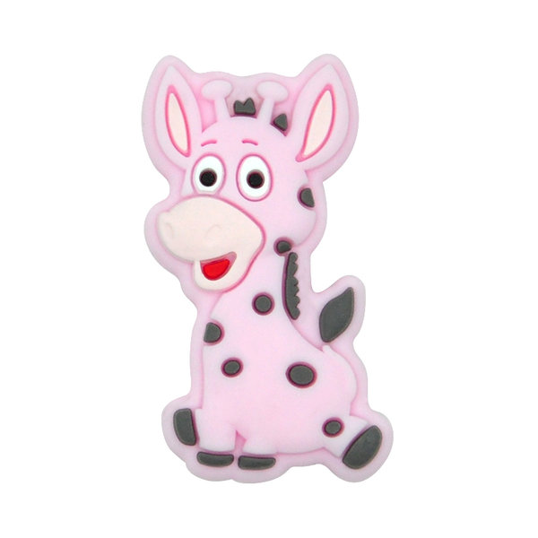 Silikonperle Motivperle Schnullerketten Motiv Giraffe baby-rosa