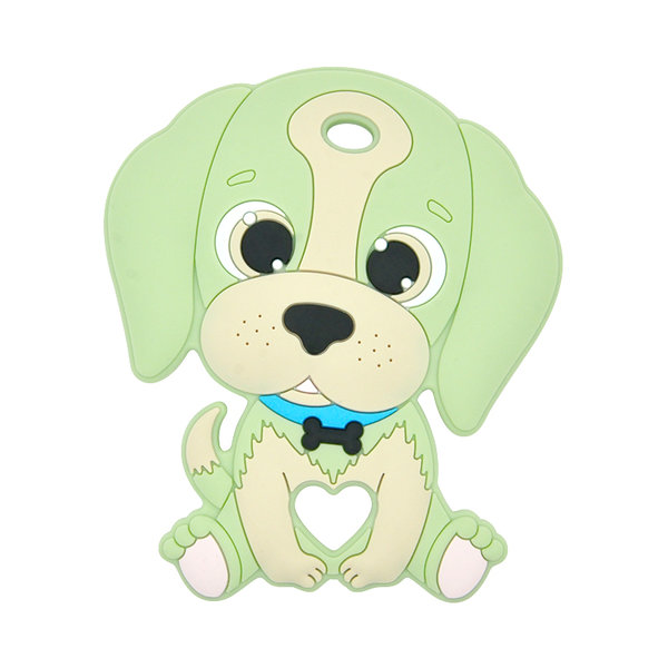 Silikon-Anhänger Beißanhänger Hund Beagle lint-grün