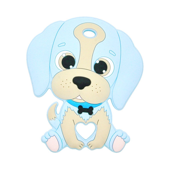 Silikon-Anhänger Beißanhänger Hund Beagle baby-blau